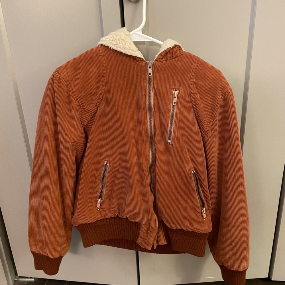 Burnt Orange Jacket with Hood - Foxmoor
